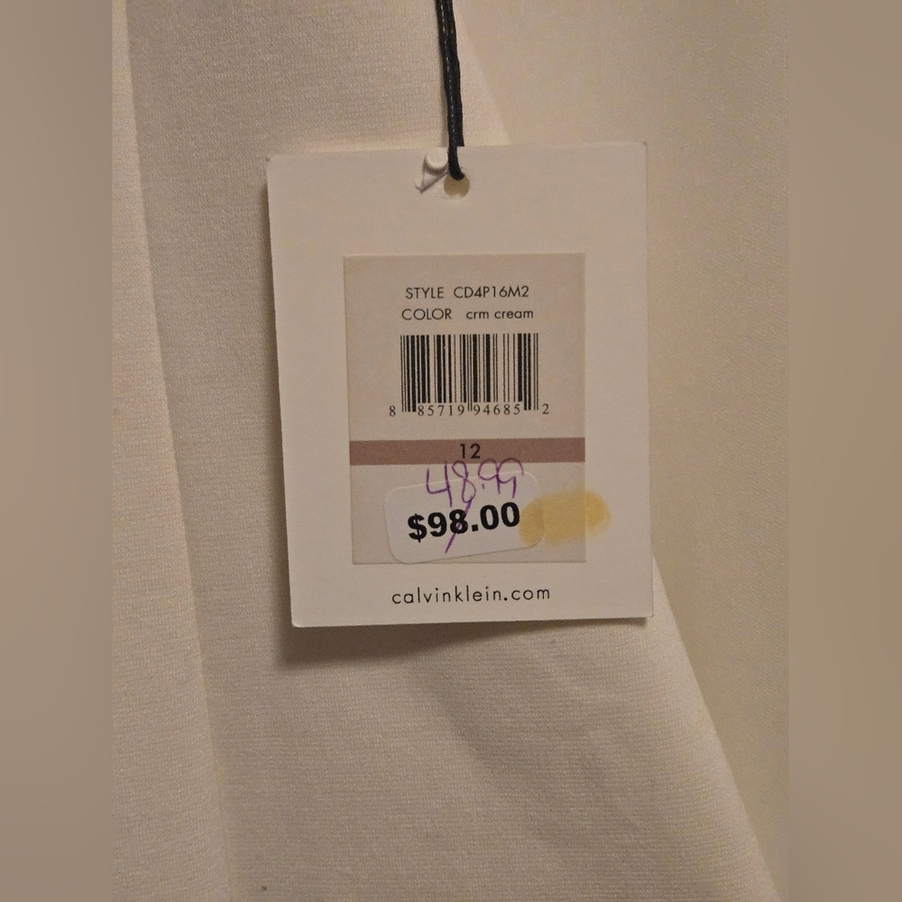 Calvin Klein Ivory Striped Mini Dress - Picture 12 of 12
